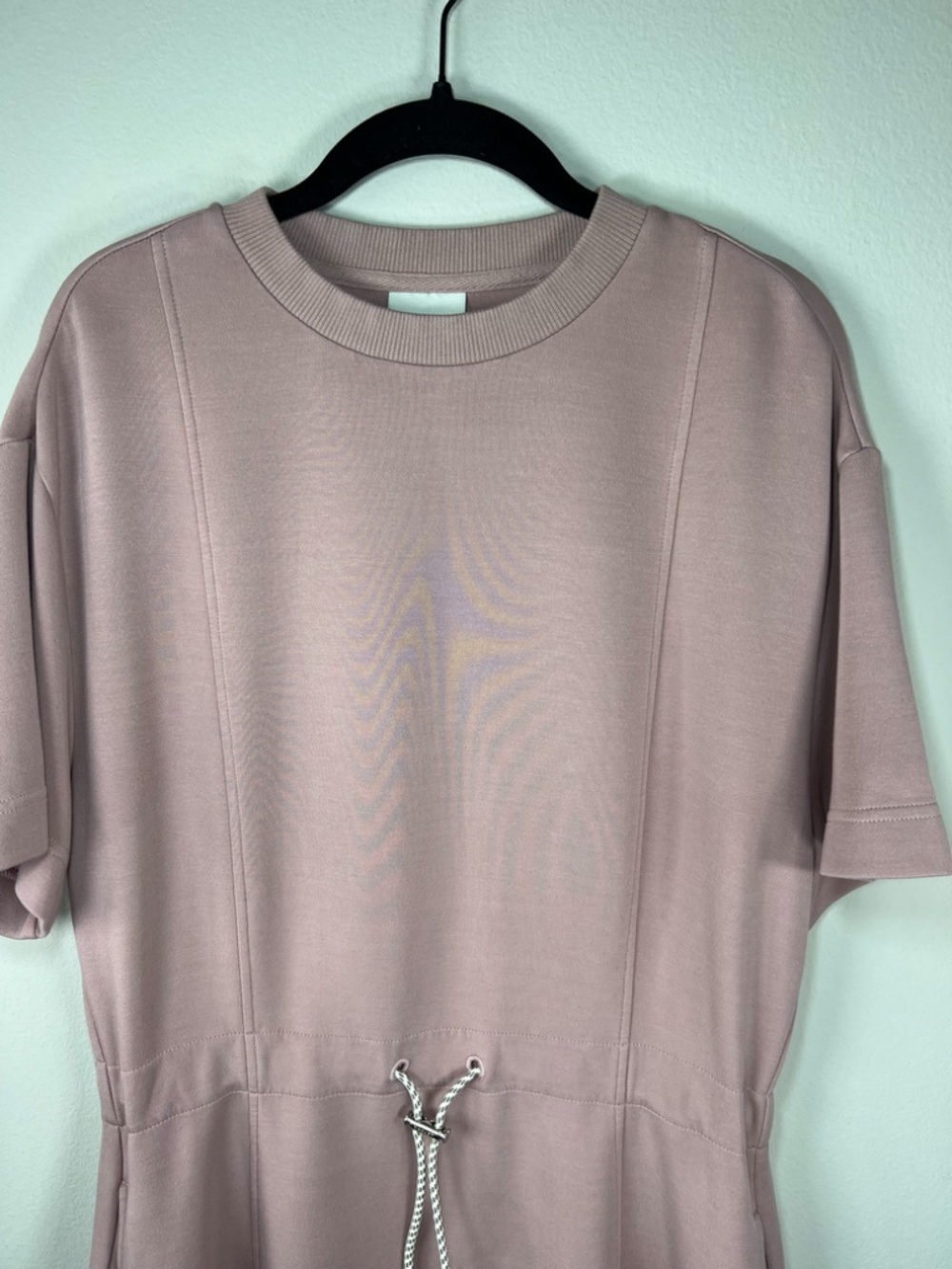 Varley Maple 2.0 Dress Brandy Rose Mini Short Sleeve Stretch Pocket Drawstring M - Picture 2 of 14